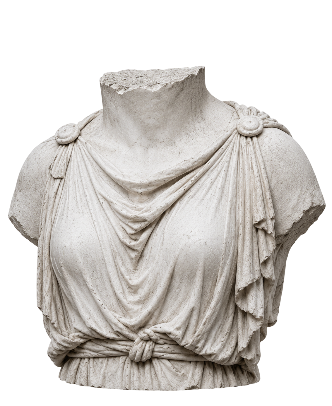 Classical marble torso draped in a chiton